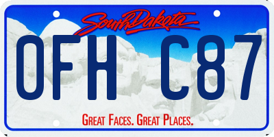 SD license plate 0FHC87