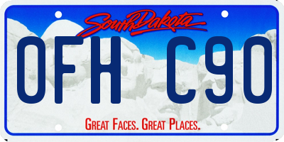 SD license plate 0FHC90
