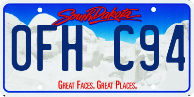 SD license plate 0FHC94