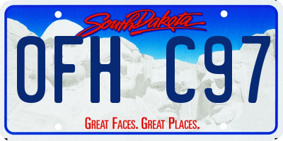 SD license plate 0FHC97