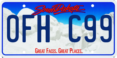 SD license plate 0FHC99