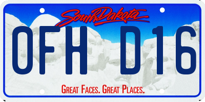 SD license plate 0FHD16
