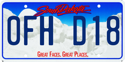 SD license plate 0FHD18