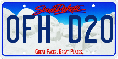 SD license plate 0FHD20