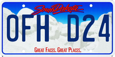 SD license plate 0FHD24