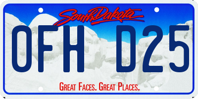 SD license plate 0FHD25