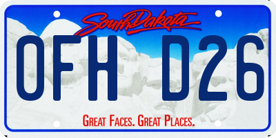 SD license plate 0FHD26