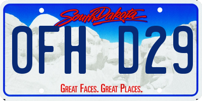 SD license plate 0FHD29