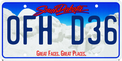 SD license plate 0FHD36