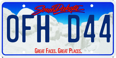 SD license plate 0FHD44
