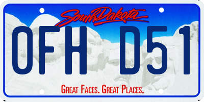 SD license plate 0FHD51