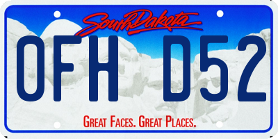 SD license plate 0FHD52