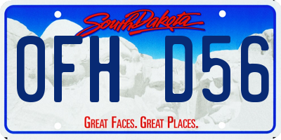 SD license plate 0FHD56