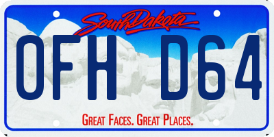 SD license plate 0FHD64