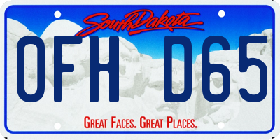 SD license plate 0FHD65