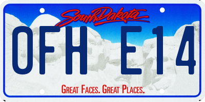 SD license plate 0FHE14