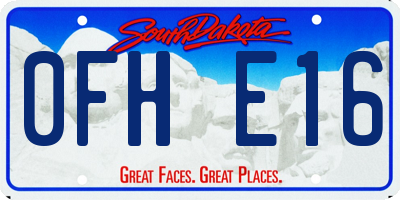 SD license plate 0FHE16