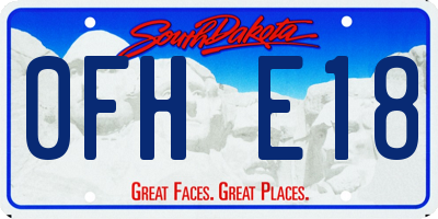 SD license plate 0FHE18