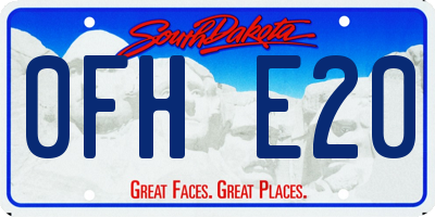 SD license plate 0FHE20
