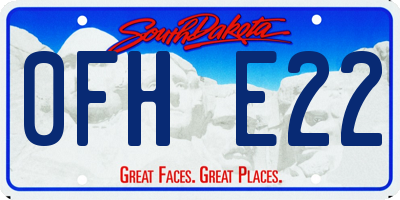 SD license plate 0FHE22