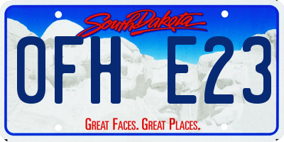 SD license plate 0FHE23