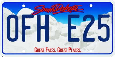 SD license plate 0FHE25