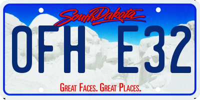 SD license plate 0FHE32
