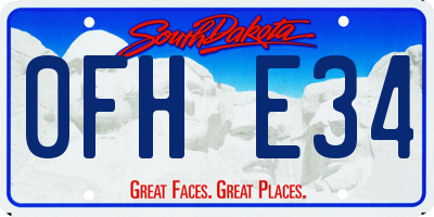 SD license plate 0FHE34