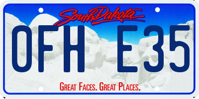 SD license plate 0FHE35