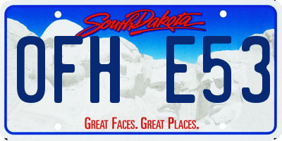 SD license plate 0FHE53