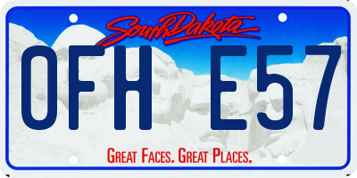 SD license plate 0FHE57