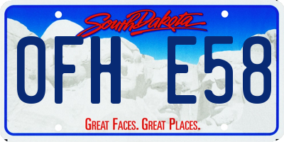 SD license plate 0FHE58