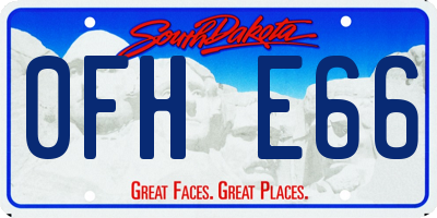 SD license plate 0FHE66