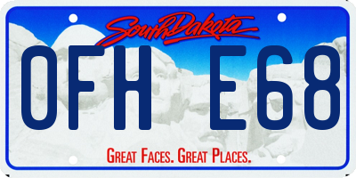 SD license plate 0FHE68