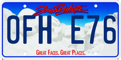 SD license plate 0FHE76