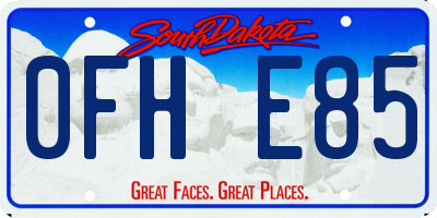 SD license plate 0FHE85