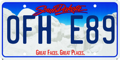 SD license plate 0FHE89