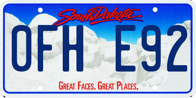 SD license plate 0FHE92