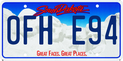 SD license plate 0FHE94