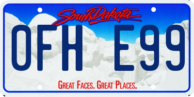 SD license plate 0FHE99