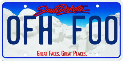 SD license plate 0FHF00
