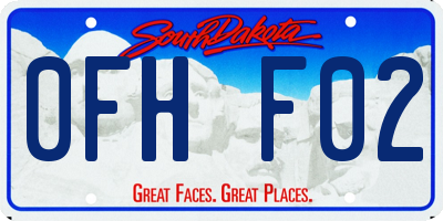 SD license plate 0FHF02