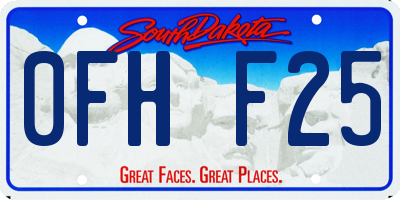 SD license plate 0FHF25