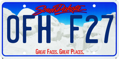 SD license plate 0FHF27