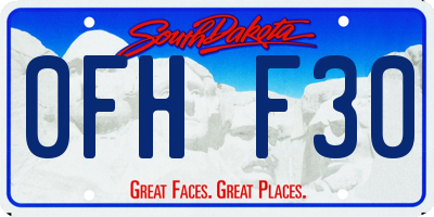 SD license plate 0FHF30