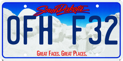 SD license plate 0FHF32