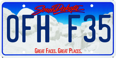 SD license plate 0FHF35