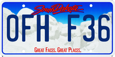 SD license plate 0FHF36
