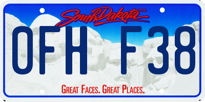 SD license plate 0FHF38