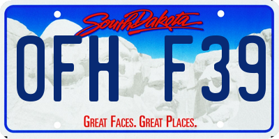 SD license plate 0FHF39